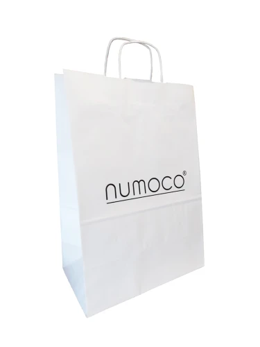 0-4 Tasche weiss mit schwarzen Logo numoco