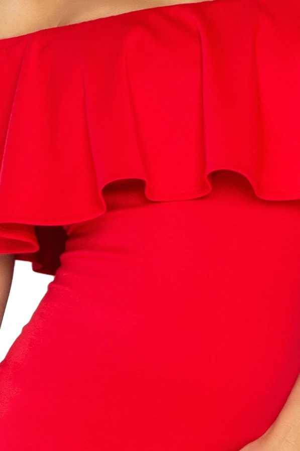 Kleid mit Rüschen - Rot 138-2