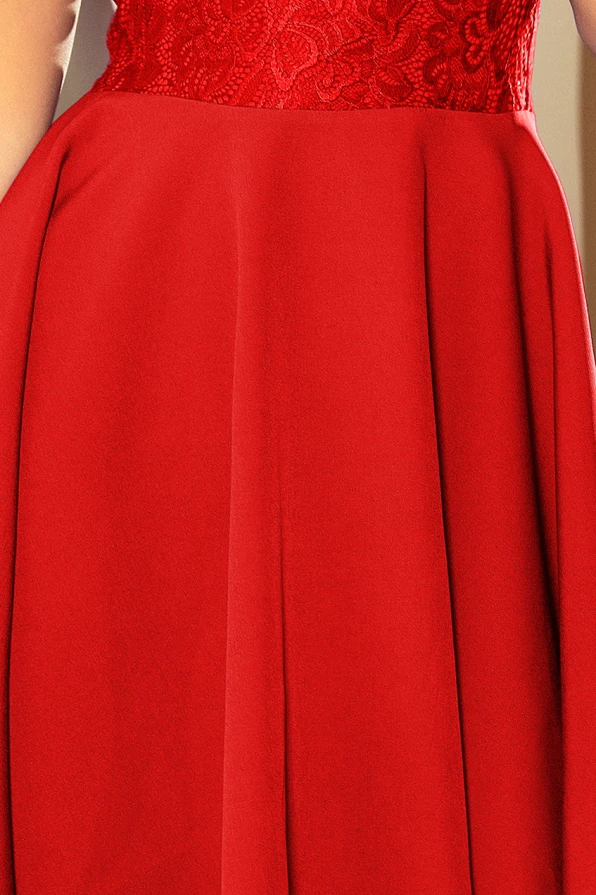 157-8 Kleid MARTA mit Spitze -  rot