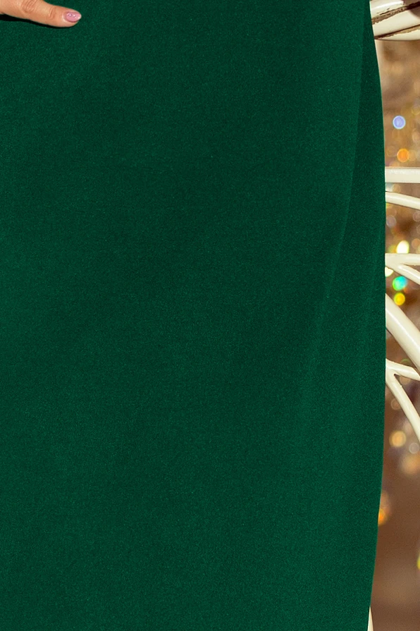 217-2 NEVA Trapezförmiges Kleid mit ausgestellten Ärmeln - dunkelgrün