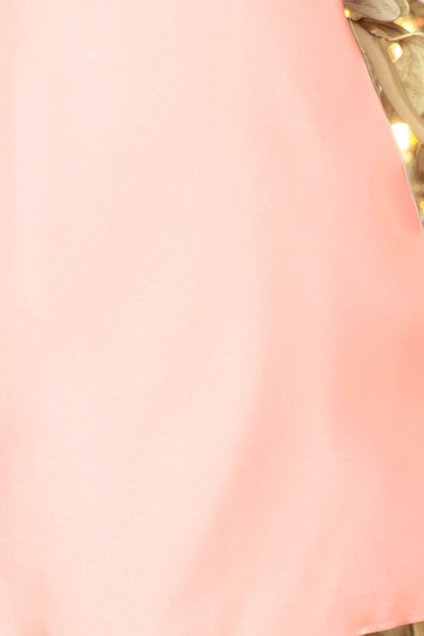 217-4 NEVA Trapezförmiges Kleid mit ausgestellten Ärmeln - Pastellrosa