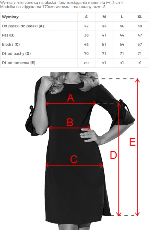 217-5 NEVA Trapezförmiges Kleid mit ausgestellten Ärmeln - schwarz + blumen