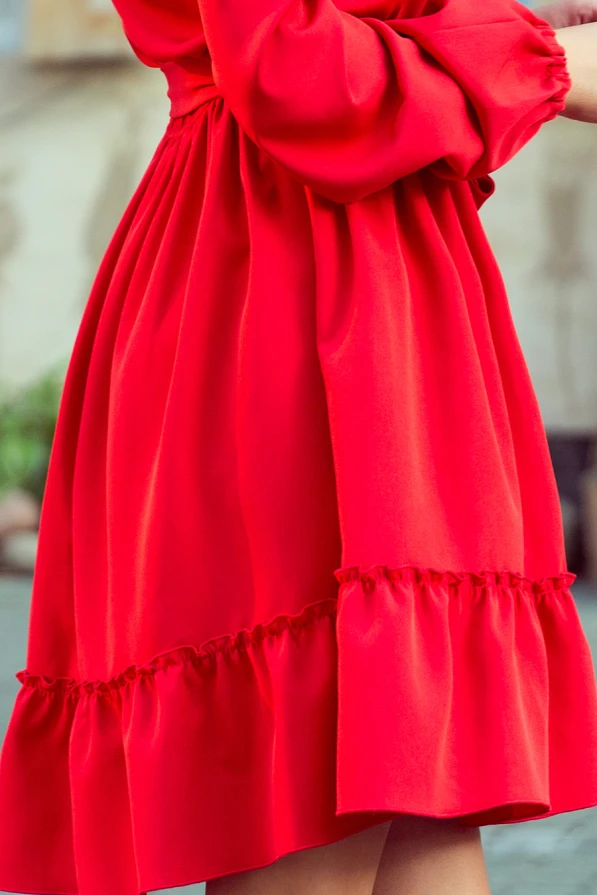 265-4 DAISY Kleid mit Rüschen - ROT