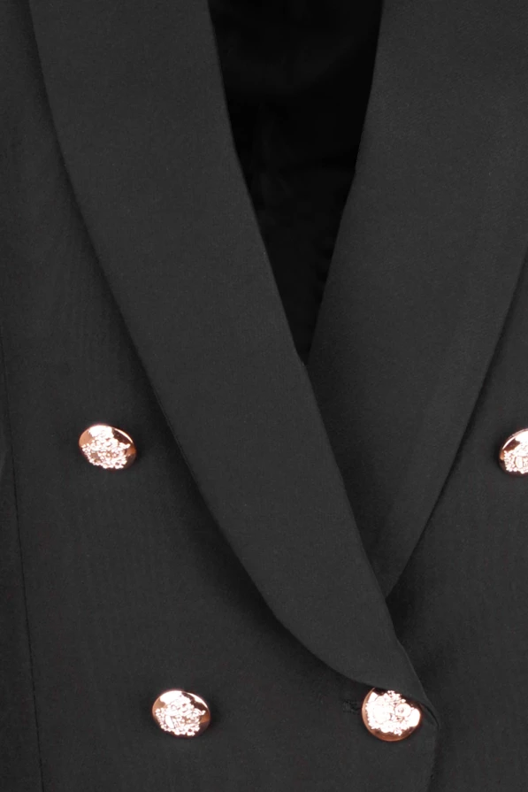 480-1 Elegante Jacke mit goldenen Knöpfen - schwarz